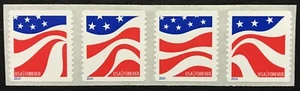 2014 #4894-97 - Forever - Red, White and Blue - Strip of 4 Coil Stamps - Mint NH - Picture 1 of 1