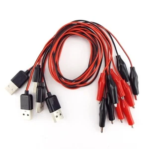 USB Male female to Power Clips Alligator Crocodile Wire  Tester Power Cable - Picture 1 of 9