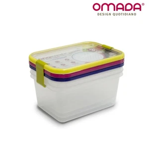 3 Contenedores Alimentos Nevera de Plástico, Omada Design 1,3L Línea Sanaliving - Imagen 1 de 5
