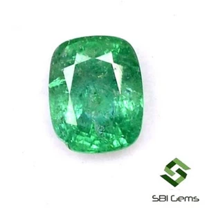 6.50x5.25 mm Certified Natural Emerald Cushion Cut 0.92 CTS Untreated Loose Gems - Picture 1 of 5