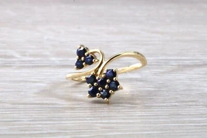 Ring Ceylon Saphir Blume besetzt Gelbgold - Bild 1 von 9
