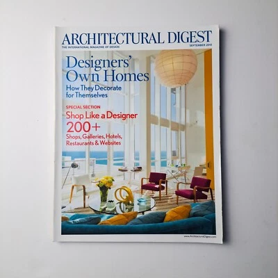 Architectural Digest September 2010 Designers' Own Homes Decorating Magazine - Image 1 of 2