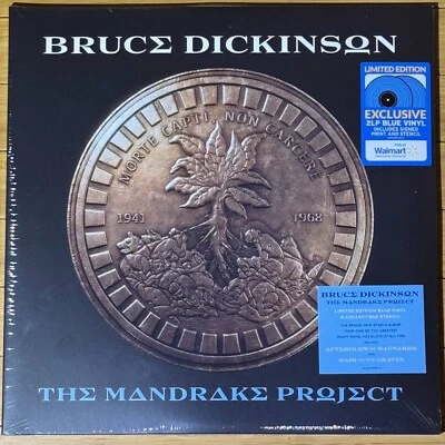 BRUCE DICKINSON THE MANDRAKE PROJECT VINYL NEW! LIMITED BLUE LP AUTOGRAPH PRINT - Image 1 of 2