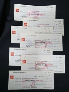 1971 Piqua Ohio Coca Cola Bottling Co - 7 Bank Check Checks Payroll Companies B - Picture 1 of 12