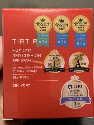 TIRTIR Mask Fit Red Cushion Foundation #21N Ivory 18g Brightening Anti-Wrinkle - Image 1 of 4