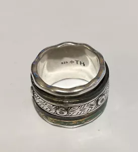 Silpada R3137 Isabella Spinner Ring Size 6 Sterling Silver & Patina Brass - Picture 1 of 5