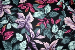 COVENTRY FROM HOFFMAN MULTICOLORED LEAVES ON BLACK -100% COTTON FABRIC - Picture 1 of 5