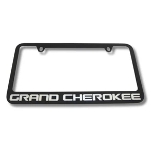 Jeep Grand Cherokee 3D Black Carbon Steel License Plate Frame Official Licensed - Picture 1 of 3