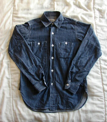 Мужская инженерная одежда NYC FWK длинным рукавом Chambray рубашка размер 0 сделано в США - Изображение 1 из 4