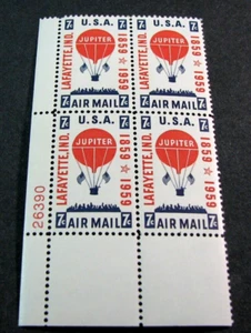 US Platte Block Stempel Scott # C54 Ballon Jupiter 1959 postfrisch H304 - Bild 1 von 1