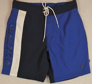 Nautica Swimming Short Navy Blue Colorblock Quick Dry Trunk S NWT