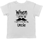 When I Grow Up I Want To Be Like My Uncle Childrens Kids T-Shirt Boys Girls