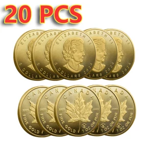 20PCS 2024 Queen ELIZABETH II Commemorative Coin Gold Plated 1oz Or PUR Coin - Picture 1 of 9