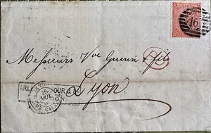 GB QV 1866 COMPLETO 4d 'OK' LONDRES A CALAIS, FRANCIA 24 NOV PMK! 46! EN DIAMANTE - Imagen 1 de 2