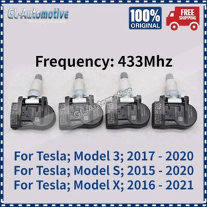 (4) 433MHz Tire Pressure Monitoring System TPMS 103460200A For Tesla Model 3 S X - Picture 1 of 13