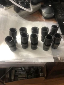 10pcs 9/16” Std SK Tools Universal  Swivel Impact Socket 6pt 1/4” Drive 32318 - Picture 1 of 5