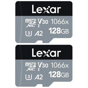 Lexar 1066x Carte Mémoire MicroSDXC avec Adaptateur 128Go Pack de 2 - Photo 1/4
