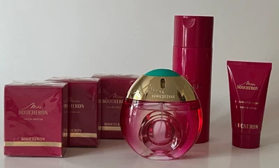 Miss Boucheron Eau de Parfum Spray 3.3 OZ Gel de Ducha, Loción EDP minis NUEVO Foto 1 de 4