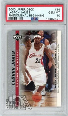 LeBron James 2003-04 Upper Deck Phenomenal Beginning Rookie Card #14 PSA 10 - Image 1 of 2