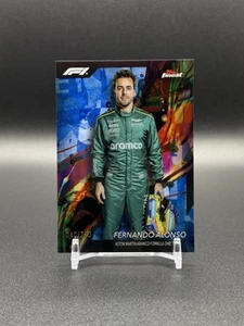 2024 Topps Finest Formula 1 Fernando Alonso Blue Refractor 040/200 Common #97 - Picture 1 of 3