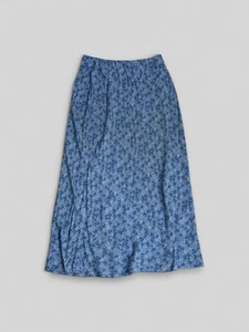 EDDIE BAUER Blue Maxi Floral Pencil Skirt Size UK 10 US 6 Boho Elegant Cottage - Picture 1 of 8