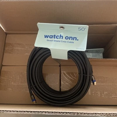 Lot Of 8 - 50ft Quad-Shield Coax Cables Dual-Shield RG6 Black New In Box! 400ft! - Image 1 of 4