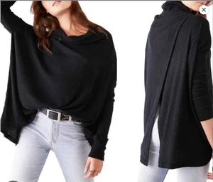 Free People Damen Medium schwarz We The Free Split Back Pullover Oberteil - Bild 1 von 13