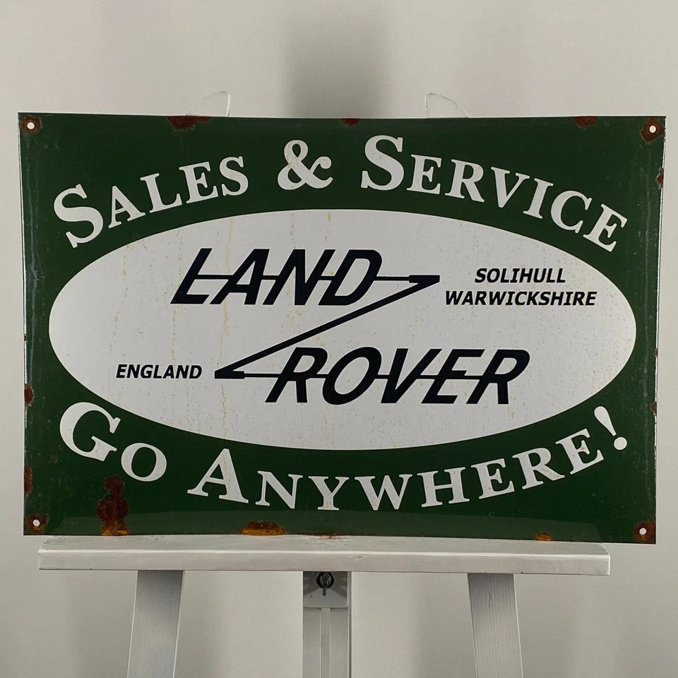 Placa de parede Land Rover esmaltada - 60x40cm (23,6x15,7") - Grande serviço de vendas rara - Imagem 1 de 4