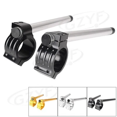 Motorcycle 32/37mm/55mm Left+Right Clip On Handlebar Fork Tube Universal 3 Color - Image 1 of 4