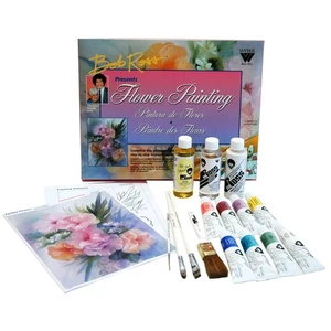 Vintage Bob Ross Floral Oil Painting Kit – 15pc Sealed NOS HTF - Flower Painting - Picture 1 of 8