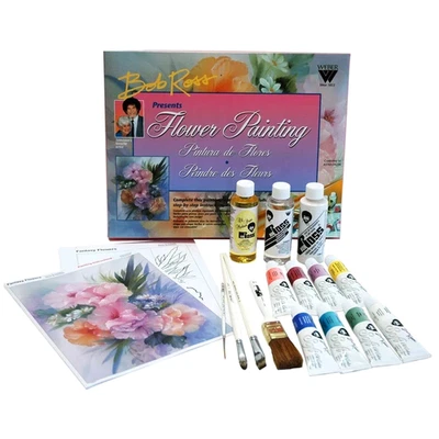 Vintage Bob Ross Floral Oil Painting Kit – 15pc Sealed NOS HTF - Flower Painting - Image 1 of 4