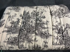 Waverly Garden Room Reversible black & tan Toile comforter Twin 61x91.5 - Picture 1 of 11