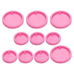 10 Pcs Round Pendant Silicone Mold Ornament Molds for Epoxy Resin - Picture 1 of 12