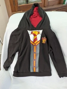 Harry Potter Griffindor Hooded Pullover Sweatshirt Black Kids Size 10/12 - Picture 1 of 6