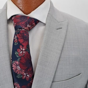 Express Extra Slim Fit Mens Gray Plaid Wool Blend Blazer Jacket Size 42R - Picture 1 of 10