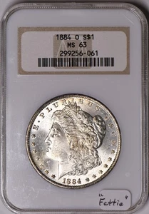 1884-O Morgan Dollar NGC MS-63; "Fattie" - Picture 1 of 4