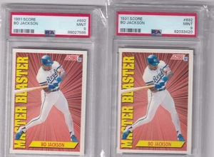 1991 SCORE MASTER BLASTER BO JACKSON #692 * ROYALS * 2 CARD LOT ** MINT PSA 9 - Bild 1 von 1