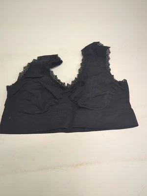 Nuevo Sujetador Genie Mujer con Ajuste de Encaje Talla 2XL Negro Almohadillas Extraíbles Inalámbrico Foto 1 de 4