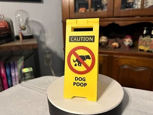 Divertido letrero de perro precaución caca de perro letrero de piso mojado elefante blanco regalo amante de las mascotas - Imagen 1 de 2