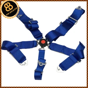 Blue 5 Point Racing Harness Quick Release Camlock Latch Clip Fitting + Eyelets - Picture 1 of 5