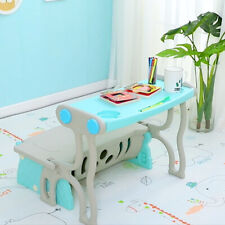 4In1 Portable Kids Table Bench Set Ottoman Chair Study Play Desk Toy Storage Box