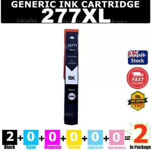 2x Generic 277 277XL Black Ink Cartridge For Epson XP850 XP860 XP950 XP960 XP970 - Picture 1 of 2