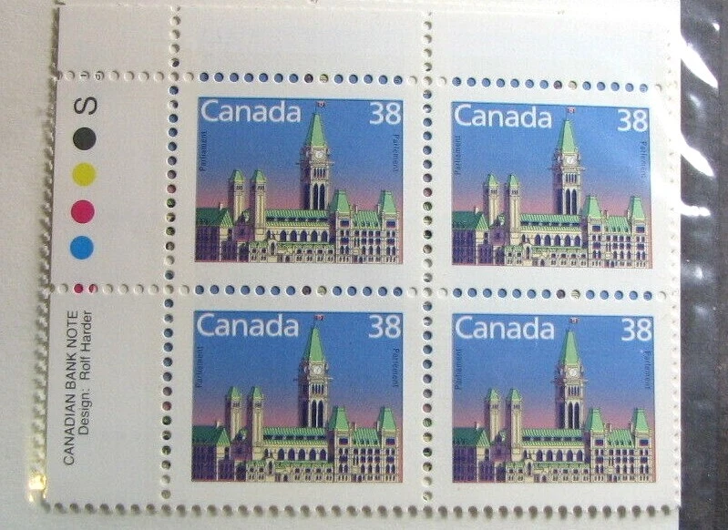 Canada Inscription Block Stamp Scott# 1165 Parliament (note) 1987-91 MNH L528 - Image 1 of 1