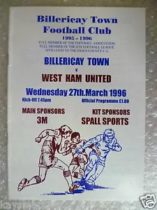 More details for 1996 billericay town v west ham united, 27th march