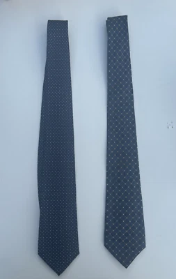 Corbatas Nordstrom Navy - Puntos de oro y rejilla de diamante - 50” y 51” - Lote de 2 Foto 1 de 2