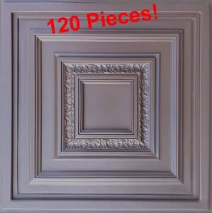 GRID SYSTEM, Pop In, PVC, 24" x 24", Ceiling Tiles, ANTYX Brown, 120 Pieces! - Picture 1 of 3