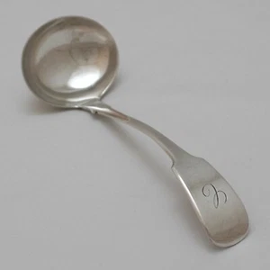 OLD ENGLISH FIDDLE Design P & W Victorian Silver Service Cutlery Sauce Ladle - Picture 1 of 2