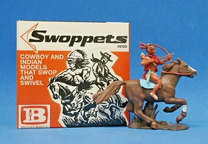 Britains Swoppets #534 Indian Firing Bow Mounted (2nd Series Horse - BROWN Base) - Picture 1 of 4