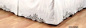 Battenburg Lace Bedskirt Dust Ruffle Twin,Full Ecru Beige Cotton Creative Linens - Picture 1 of 5