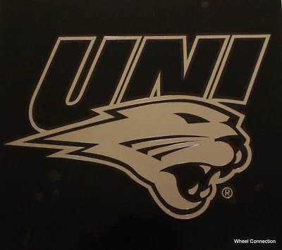 University Northern Iowa Panthers Chrome Lg Window Graphic Sticker Decal USA - Image 1 of 4